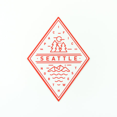Seattle Red Diamond Sticker, Seattle/ Northwest, Pike Street Press, Pike Street Press- Pike Street Press